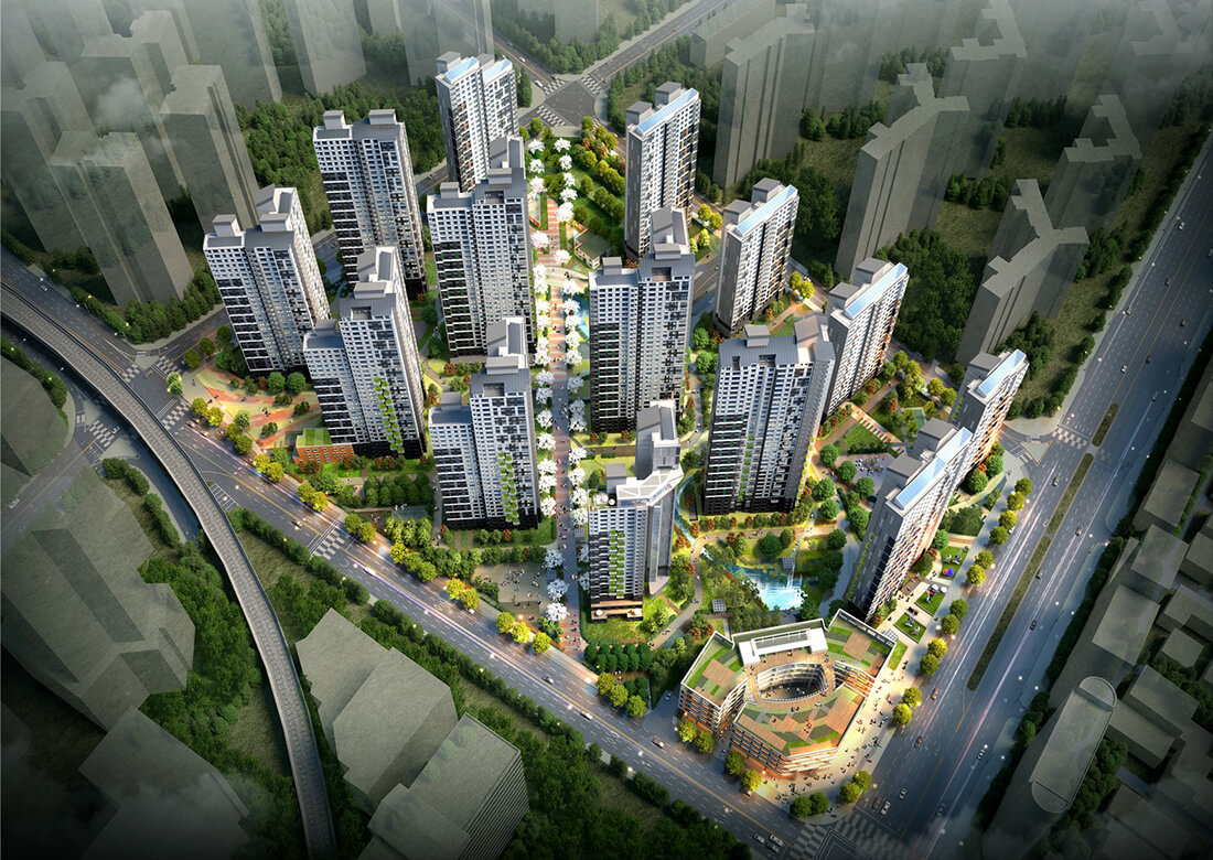 고덕 수자인풍경채 단지배치도